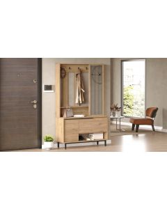 HANAH HOME Cipelarnik sa čivilukom i ogledalom On11-S, braon