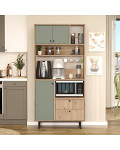 HANAH HOME Kuhinjska komoda RE4-SY, braon/zelena