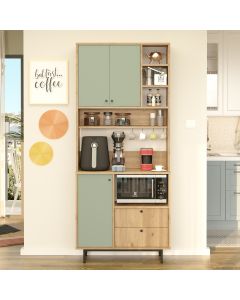 HANAH HOME Kuhinjska komoda RE6-SY, braon/zelena