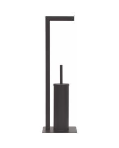 TENDANCE Samostojeći držač toalet papira i wc četke 21x12x69cm metal crna - 96152108