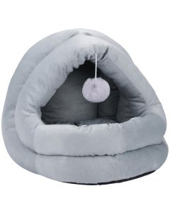 PET COMFORT Krevet za mačke sa visećom lopticom Sivi 42 × 40 × 38 cm