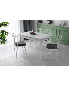 HANAH HOME Trpezarijski sto Ay 1183, bela/siva - 974NMB1143