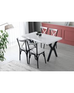 HANAH HOME Trpezarijski sto Efor 1411, bela/crna