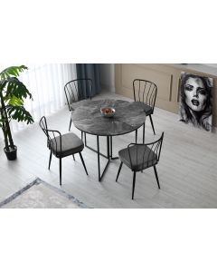 HANAH HOME Trpezarijski sto Yaprak 1202, crna - 974NMB1163