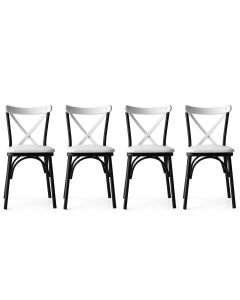 HANAH HOME Set trpezarijskih stolica Ekol 4/1, crna/bela - 974NMB1176