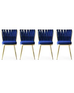 HANAH HOME Set trpezarijskih stolica Kusaklı  4/1, plava - 974NMB1182