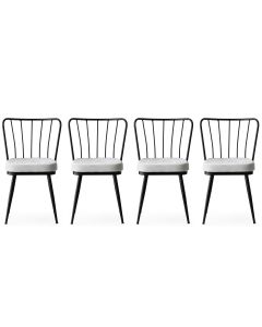 HANAH HOME Set trpezarijskih stolica Ilidiz  4/1, crna/bela - 974NMB1184