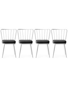 HANAH HOME Set trpezarijskih stolica Ilidiz  4/1, siva/bela - 974NMB1188