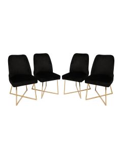 HANAH HOME Set trpezarijskih stolica 4/1 Madrid 911, crna/zlatna