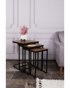 HANAH HOME Set klub stolova Ce Metal Zigon - 9401, crna/braon