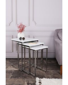 HANAH HOME Set klub stolova Ce Metal Zigon - 9406, bela/siva