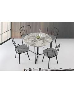 HANAH HOME Trpezarijski sto Yaprak 1203, crna/bela - 974NMB1518