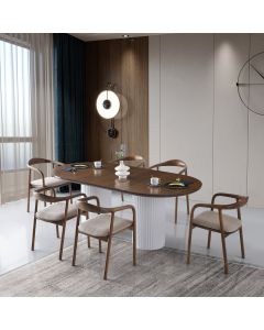 HANAH HOME Trpezarijski sto LI 931, bela/braon