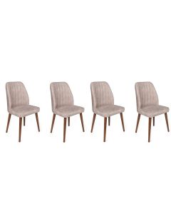 HANAH HOME Set trpezarijskih stolica 4/1 Alfa-465, krem/braon