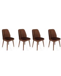 HANAH HOME Set trpezarijskih stolica 4/1 Alfa-466, braon