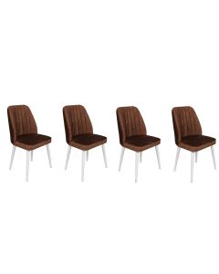 HANAH HOME Set trpezarijskih stolica 4/1 Alfa-496, braon/bela