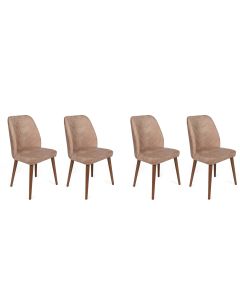 HANAH HOME Set trpezarijskih stolica 4/1 Dallas-553, krem/braon