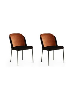 HANAH HOME Set trpezarijskih stolica DR - 147 V2 2/1, crna/narandžasta