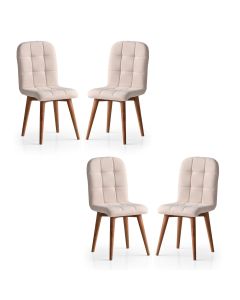 HANAH HOME Set trpezarijskih stolica Retro  4/1, krem - 974NMB1831