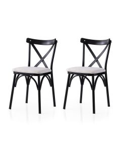 HANAH HOME Set trpezarijskih stolica 2/1 Ekol 286 V2, crna/bela