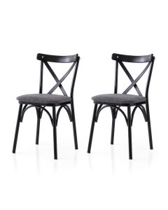 HANAH HOME Set trpezarijskih stolica 2/1 Ekol 288 V2, crna/siva