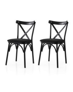 HANAH HOME Set trpezarijskih stolica 2/1 Ekol 290 V2, crna