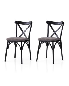 HANAH HOME Set trpezarijskih stolica 2/1 Ekol 291 V2, crna/siva