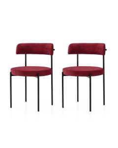 HANAH HOME Set trpezarijskih stolica 2/1 Gını 4009 V2, crna/crvena