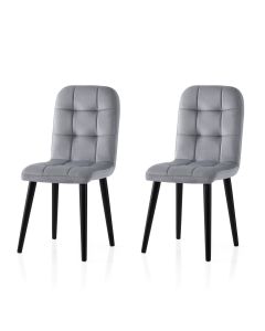 HANAH HOME Set trpezarijskih stolica 2/1 Retro 732 V2, siva/crna