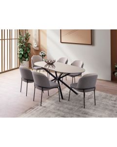 HANAH HOME Trpezarijski sto Aura 3011, krem/crna