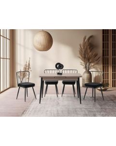 HANAH HOME Trpezarijski sto Ay 1185, krem/crna