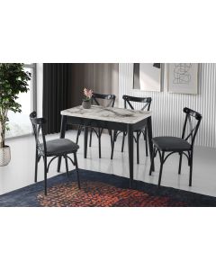 HANAH HOME Trpezarijski sto Dolunay 1281, crna/mermerna