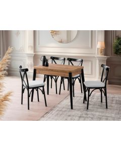 HANAH HOME Trpezarijski sto Dolunay 1284, braon/crna