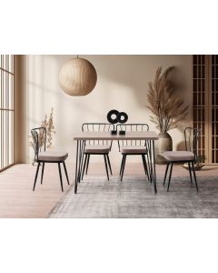 HANAH HOME Trpezarijski sto Lagos 1420, krem/crna