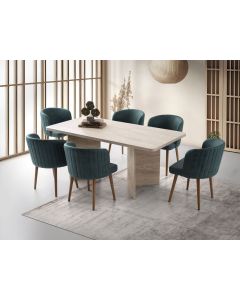 HANAH HOME Trpezarijski sto Loft 2931, crna/krem mermerna