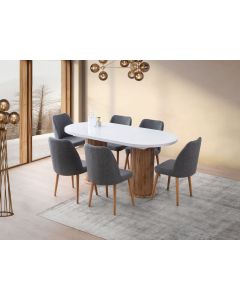 HANAH HOME Trpezarijski sto Gusto 2951, bela/braon