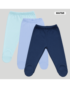Mafimi Pamučne Pantalonice sa stopicom set od 3 - aqva, plava, teget - P-124756
