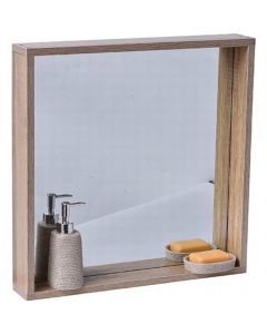 TENDANCE Ogledalo sa policom mdf boja drva - 991798