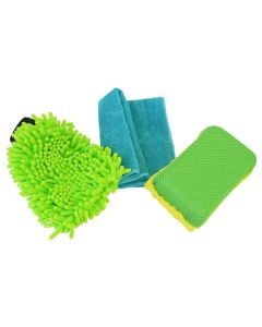 CARCO Set za čišćenje 3u1 mikrofiber krpa 40X40cm+rukavica 23.5X14cm+sunđer dvostrani 18X11X5.5cm - 999_42908