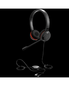 JABRA Evolve 20 SE, Stereo MS, USB C/A adapter, Leather