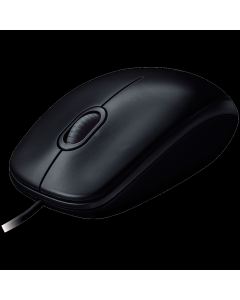 LOGITECH B100 Corded Mouse - BLACK - USB - B2B