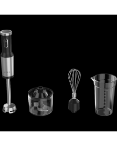 Hand Blender, 1200W in CB, Black, Tiger Teeth Cutter, Whisk, Food Processor, Cup