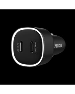 CANYON car charger OnDrive 60 PD 60W 2xUSB-C Black