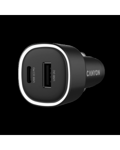 CANYON car charger OnDrive 85 PD 85W USB-A+USB-C Black