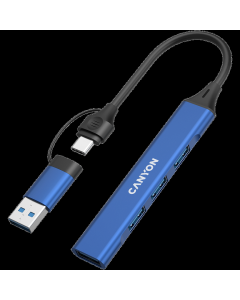CANYON hub DS-02 4in1 USB-A/C Blue
