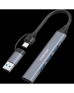 CANYON hub DS-02 4in1 USB-A/C Grey