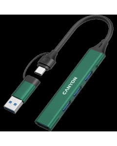 CANYON hub DS-02 4in1 USB-A/C Green