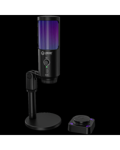 LORGAR SMP40, RGB Microphone with external mute button and metal stand, Black