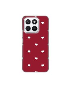 Maska za Honor X8c Burgundy Hearts Silikonska Print Skin