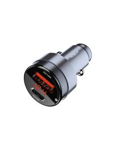 MOXOM Auto punjač MX-VC44 USB-A 18W+Type-C PD30W bez kabla, crna - A718